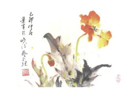 虞美人寫意畫法