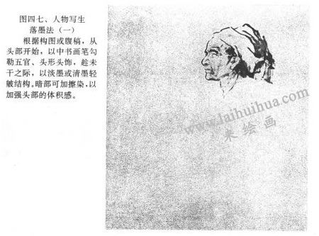人物寫生落墨法
