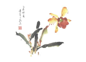 胡姬花寫意畫法