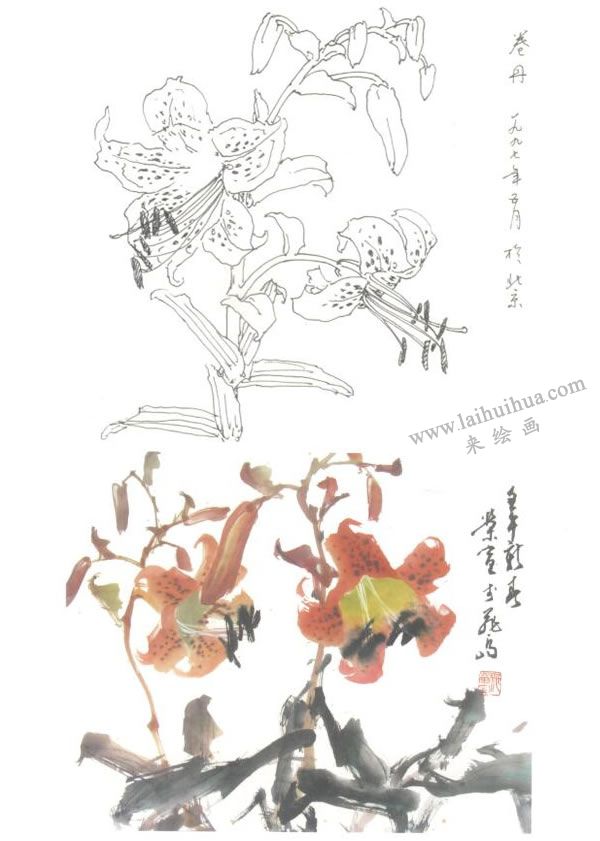 山丹（山百合）寫(xiě)意畫(huà)法
