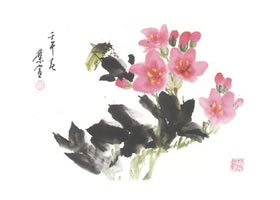 錦帶花寫意畫法