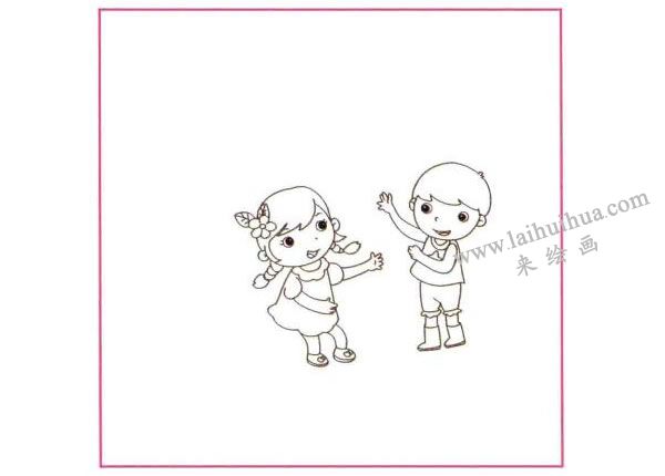 月亮船兒童線描畫法步驟圖示01
