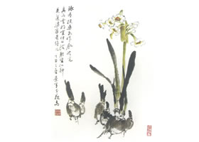 水仙花寫(xiě)意畫(huà)法（二）