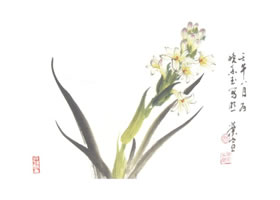 晚香玉寫意畫法