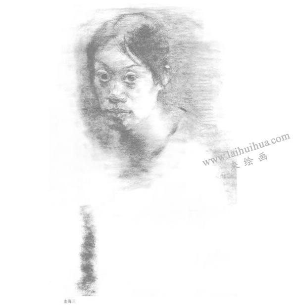 《學(xué)生肖像》素描寫生步驟03