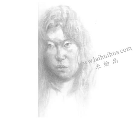 《女青年肖像》素描寫生步驟03