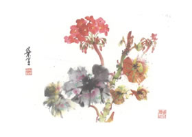 天竺葵寫意畫法