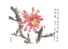 令箭荷花寫意畫法
