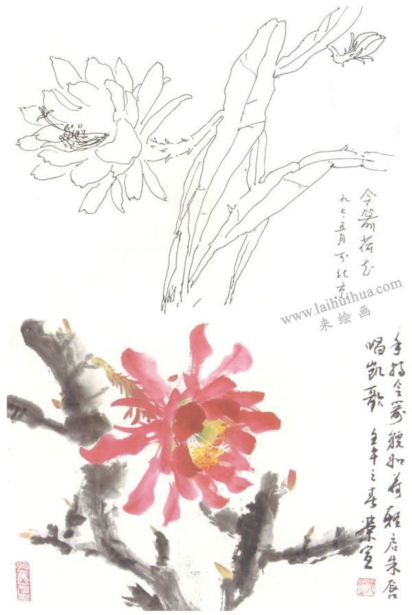 令箭荷花寫(xiě)意畫(huà)法