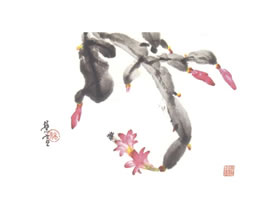 仙人指寫意畫法