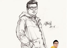 男性站姿速寫作品欣賞