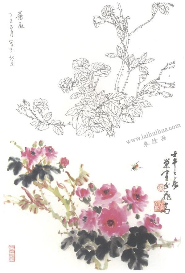 薔薇寫(xiě)意畫(huà)法