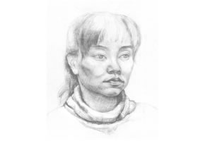 女青年頭像素描畫(huà)法（二）