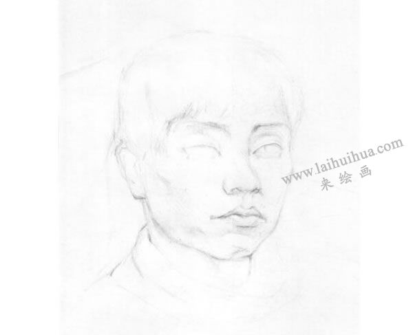 《女青年頭像》素描畫法步驟圖示01