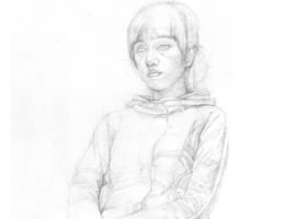 《女大學(xué)生》（半身像）素描