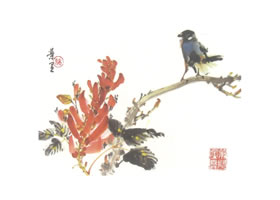 刺桐寫意畫法