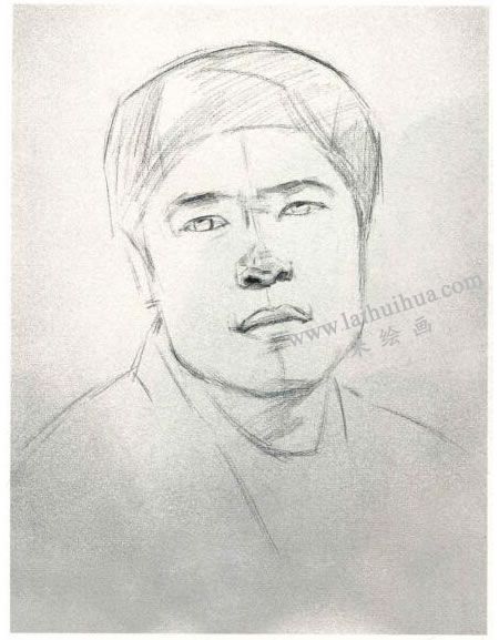 楊國(guó)杰中年男子人物素描畫法步驟圖示01