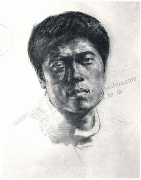 楊國(guó)杰中年男子人物素描畫法步驟圖示04