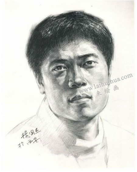 楊國(guó)杰中年男子人物素描畫法步驟圖示05
