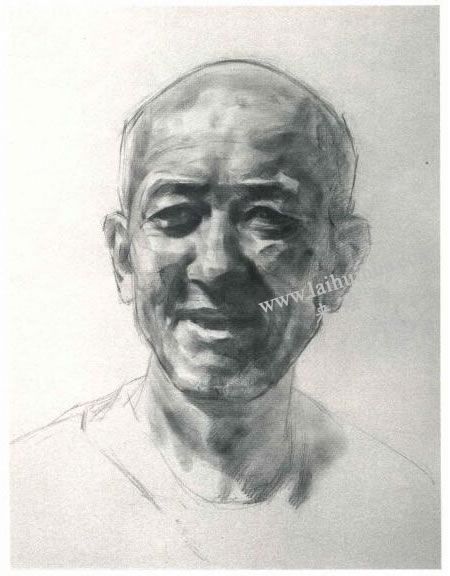 楊國杰老年男子人物素描畫法步驟圖示03