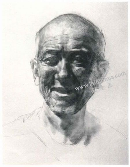 楊國杰老年男子人物素描畫法步驟圖示04