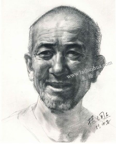 楊國杰老年男子人物素描畫法步驟圖示05
