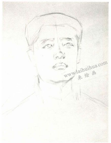 楊國杰壯年男子人物素描畫法步驟圖示01