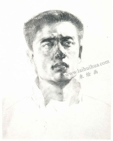 楊國杰壯年男子人物素描畫法步驟圖示03