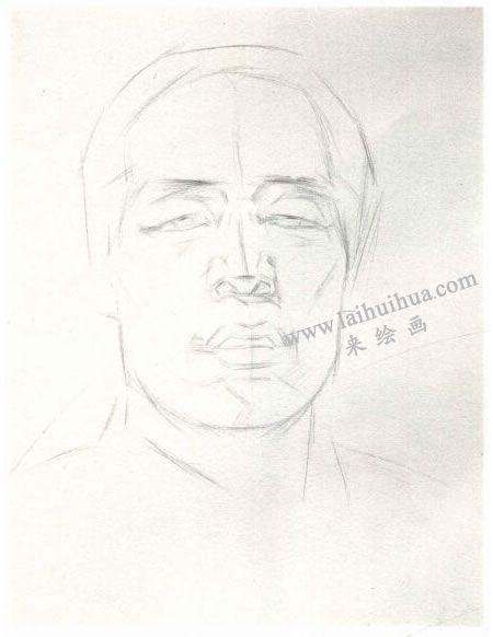 楊國(guó)杰中年男子肖像素描畫法步驟圖示01