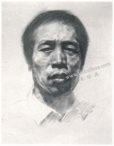 楊國(guó)杰中年男子肖像素描畫法步驟圖示04