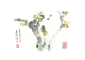 臘梅寫意畫法