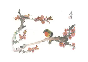 碧桃寫意畫法