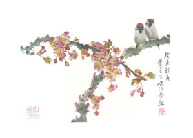 櫻花的寫意畫法