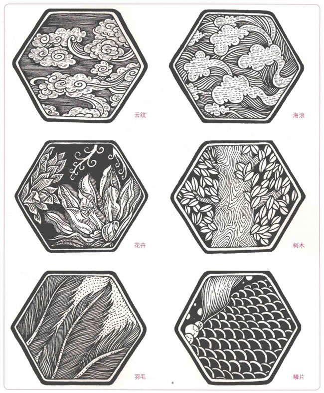黑白裝飾畫的紋樣要素