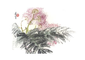 合歡的寫意畫法