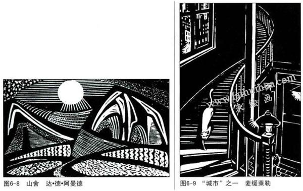 黑白裝飾畫(huà)木刻裝飾畫(huà)技法