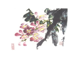 紫薇寫意畫法