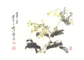 夜來香寫意畫法