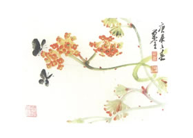 結(jié)香花寫意畫法