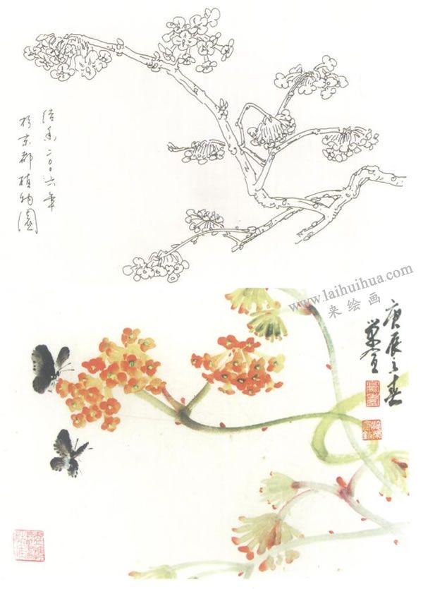結(jié)香花寫意畫法