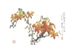 丹楓寫意畫法