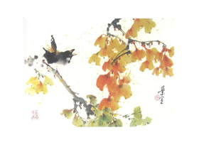 銀杏寫意畫法