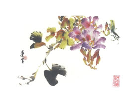 洋紫荊寫意畫法