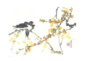 迎春花寫意畫法