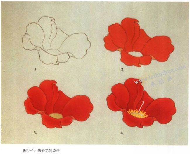 朱砂花的染法：以紅山茶花為例