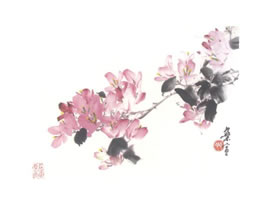 三角梅寫意畫法