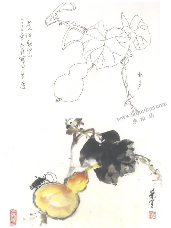 葫蘆寫意畫法