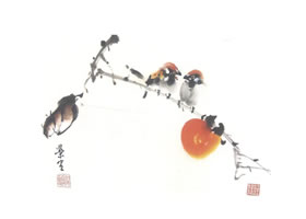 柿子寫意畫法