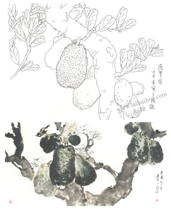 菠蘿蜜寫意畫法