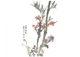 嶺南畫派《四君子》寫意畫